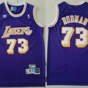 Los Angeles Lakers #73 Dennis Rodman Purple Hollywood Classic Throwback Swingman Jersey