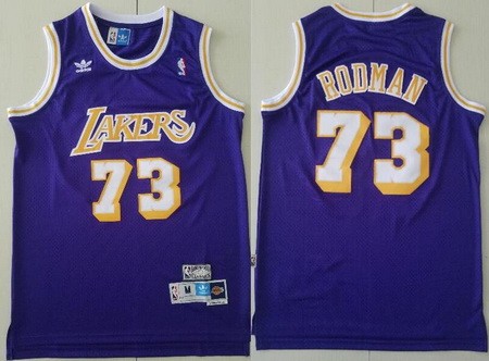 Los Angeles Lakers #73 Dennis Rodman Purple Hollywood Classic Throwback Swingman Jersey