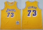 Los Angeles Lakers #73 Dennis Rodman Yellow 1998 Throwback Swingman Jersey