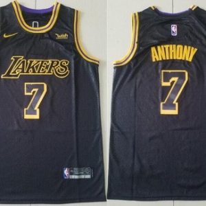 Los Angeles Lakers #7 Carmelo Anthony Black City Icon Sponsor Swingman Jersey