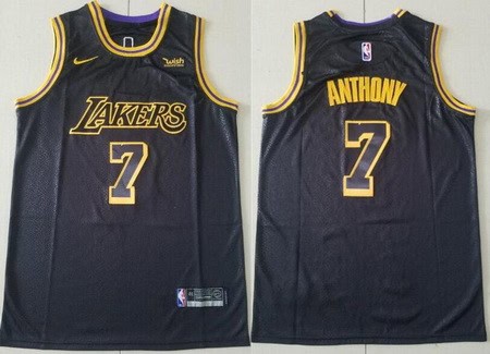 Los Angeles Lakers #7 Carmelo Anthony Black City Icon Sponsor Swingman Jersey