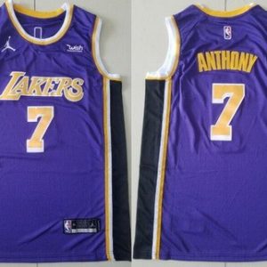 Los Angeles Lakers #7 Carmelo Anthony Purle Statement Icon Sponsor Swingman Jersey