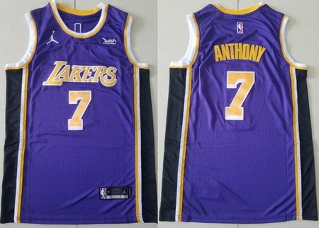 Los Angeles Lakers #7 Carmelo Anthony Purle Statement Icon Sponsor Swingman Jersey