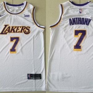 Los Angeles Lakers #7 Carmelo Anthony White Icon Sponsor Swingman Jersey