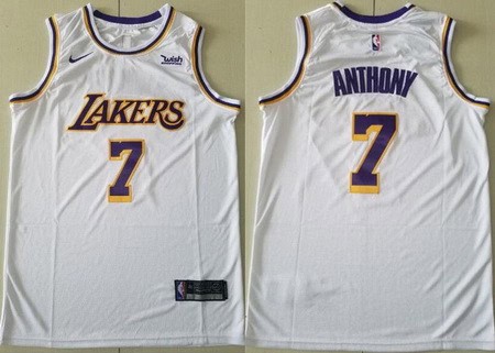 Los Angeles Lakers #7 Carmelo Anthony White Icon Sponsor Swingman Jersey