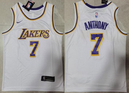 Los Angeles Lakers #7 Carmelo Anthony White Icon Swingman Jersey
