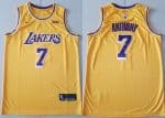 Los Angeles Lakers #7 Carmelo Anthony Yellow Icon Sponsor Swingman Jersey