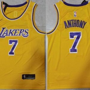 Los Angeles Lakers #7 Carmelo Anthony Yellow Icon Swingman Jersey
