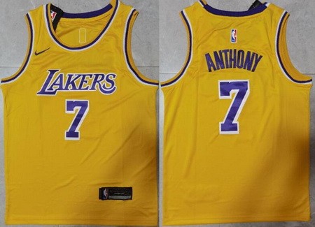 Los Angeles Lakers #7 Carmelo Anthony Yellow Icon Swingman Jersey