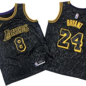 Los Angeles Lakers #8#24 Kobe Bryant Black City Icon Swingman Jersey