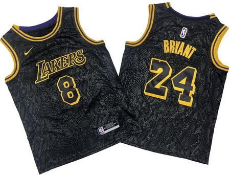 Los Angeles Lakers #8#24 Kobe Bryant Black City Icon Swingman Jersey
