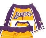 Los Angeles Lakers #8#24 Kobe Bryant Yellow Just Don Shorts