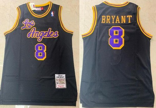 Los Angeles Lakers #8 Kobe Bryant Black 1996 Throwback Swingman Jersey