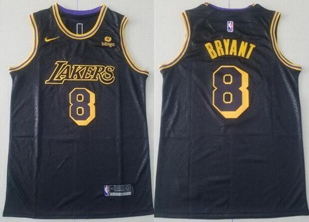 Los Angeles Lakers #8 Kobe Bryant Black City Icon Sponsor Swingman Jersey