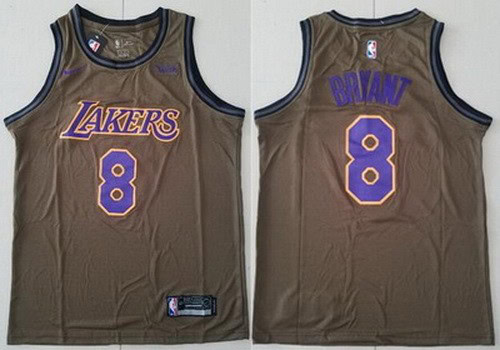 Los Angeles Lakers #8 Kobe Bryant Brown Icon Sponsor Swingman Jersey