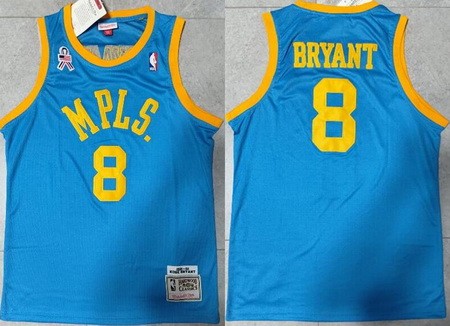 Los Angeles Lakers #8 Kobe Bryant Sky Blue 2001 Throwback Swingman Jersey