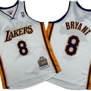 Los Angeles Lakers #8 Kobe Bryant White 2003 Throwback Swingman Jersey
