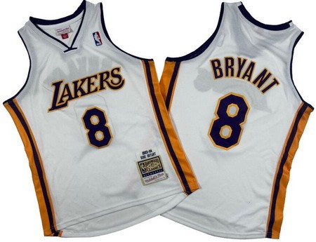Los Angeles Lakers #8 Kobe Bryant White 2003 Throwback Swingman Jersey