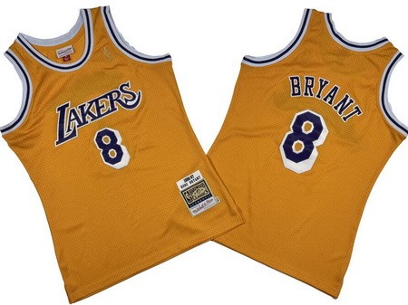 Los Angeles Lakers #8 Kobe Bryant Yellow 1996 Throwback Swingman Jersey