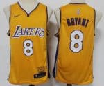 Los Angeles Lakers #8 Kobe Bryant Yellow Retire Limited Swingman Jersey