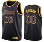 Los Angeles Lakers Custom Black 2021 Earned Icon Hot Press Jersey
