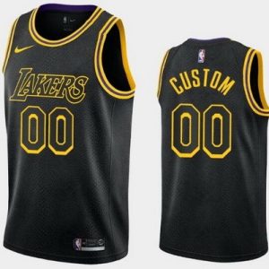 Los Angeles Lakers Custom Black City Icon Hot Press Jersey