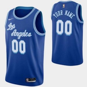 Los Angeles Lakers Custom Blue Classic Icon Hot Press Jersey