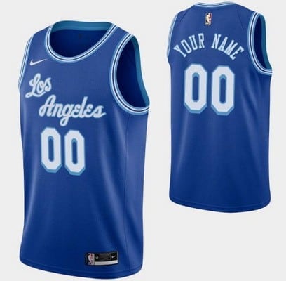 Los Angeles Lakers Custom Blue Classic Icon Hot Press Jersey