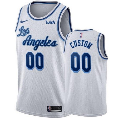 Los Angeles Lakers Custom White Classic Icon Hot Press Jersey