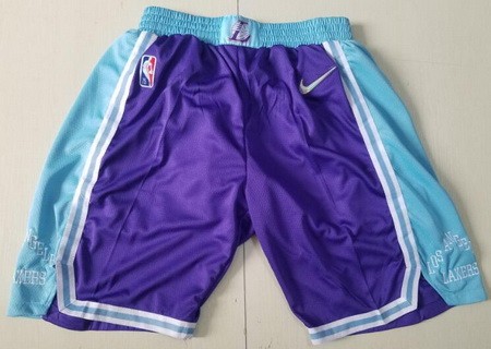 Los Angeles Lakers Purple Light Blue Swingman Shorts