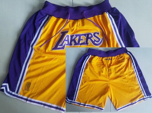 Los Angeles Lakers Yellow 1996 Just Don Swingman Shorts