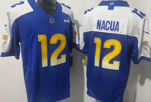 Los Angeles Rams #12 Puka Nacua Limited Royal Thanksgiving Fashion FUSE Vapor Jersey