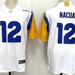 Los Angeles Rams #12 Puka Nacua Limited White Vapor Jersey