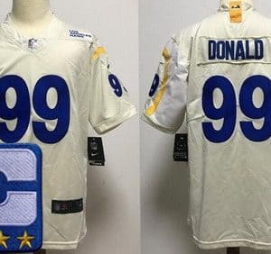 Los Angeles Rams #99 Aaron Donald Limited Bone C Patch Vapor Jersey