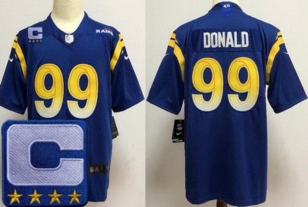 Los Angeles Rams #99 Aaron Donald Limited Royal C Patch Vapor Jersey