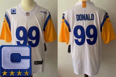 Los Angeles Rams #99 Aaron Donald Limited White C Patch Alternate Vapor Jersey