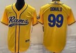 Los Angeles Rams #99 Aaron Donald Yellow Baseball Jersey