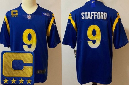 Los Angeles Rams #9 Matthew Stafford Limited Royal C Patch Vapor Jersey