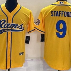 Los Angeles Rams #9 Matthew Stafford Yellow Baseball Jersey