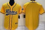 Los Angeles Rams Blank Yellow Baseball Jersey