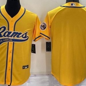 Los Angeles Rams Blank Yellow Baseball Jersey