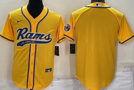 Los Angeles Rams Blank Yellow Baseball Jersey