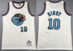 Memphis Grizzlies #10 Mike Bibby Cream Chainstitch Throwback Swingman Jersey