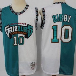 Memphis Grizzlies #10 Mike Bibby Green White Split Throwback Swingman Jersey