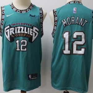 Memphis Grizzlies #12 Ja Morant Green Throwback Icon Sponsor Swingman Jersey