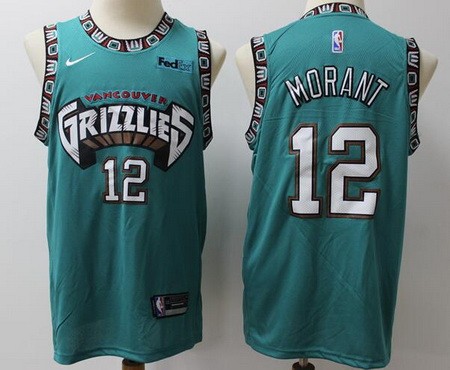 Memphis Grizzlies #12 Ja Morant Green Throwback Icon Sponsor Swingman Jersey