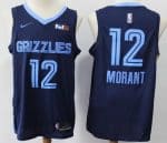 Memphis Grizzlies #12 Ja Morant Navy Icon Sponsor Swingman Jersey