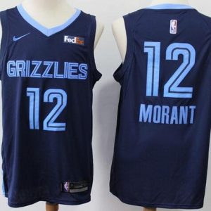 Memphis Grizzlies #12 Ja Morant Navy Icon Sponsor Swingman Jersey
