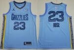 Memphis Grizzlies #23 Derrick Rose Blue Statement Icon Sponsor Swingman Jersey