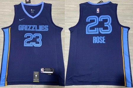 Memphis Grizzlies #23 Derrick Rose Navy Icon Swingman Jersey